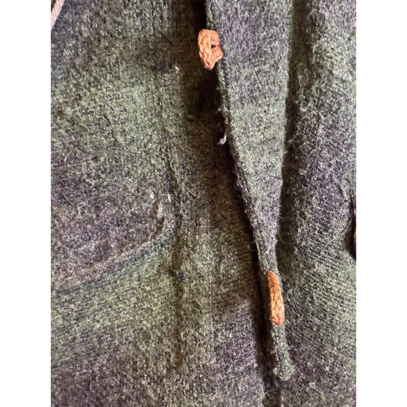 Artisan de Luxe Coat Toggle Closure Faux Fur Hood Multi Pocket Green/Brown M M - Picture 16 of 16